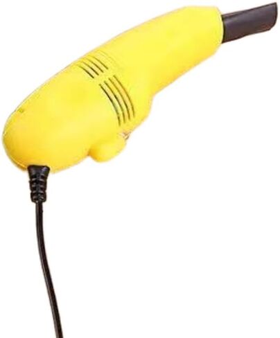 USB Mini Keyboard Vacuum Cleaner No Batteries, Portable Handheld Desktop Vacuum with Brush Attachment, Small Dust Cleaner for Laptop, Keyboard, Car Interior (Yellow) in Kuwait