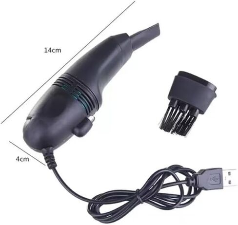 USB Mini Keyboard Vacuum Cleaner No Batteries, Portable Handheld Desktop Vacuum with Brush Attachment, Small Dust Cleaner for Laptop, Keyboard, Car Interior (Yellow) in Kuwait