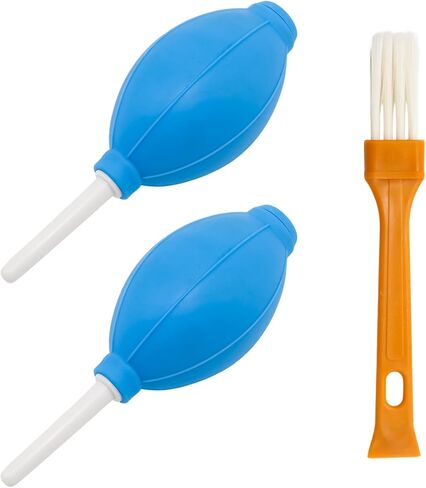 2pcs Powerful Ink Air Blower and 1pcs Dust Removal Brush,Hand Held Air Blower Pump Cleaning Tools,Rubber Dust Cleaner for Computer Keyboard/Camera/Mobile Phone Cleaning/Succulents(Blue) in Kuwait
