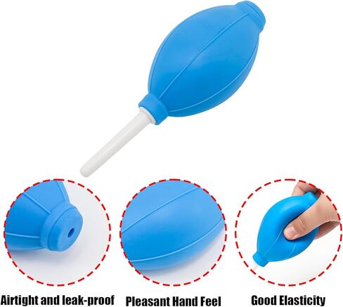 2pcs Powerful Ink Air Blower and 1pcs Dust Removal Brush,Hand Held Air Blower Pump Cleaning Tools,Rubber Dust Cleaner for Computer Keyboard/Camera/Mobile Phone Cleaning/Succulents(Blue) in Kuwait