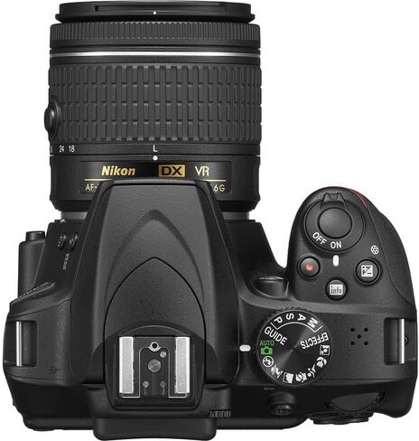 Nikon D3400 Digital SLR Camera with 18-55mm Lens 24.2MP DX Format Full HD Video Bluetooth Bundle with Cleaning Kit + Flexible Vlogging Tripod + 64GB Memory Card + Backpack + More in Kuwait