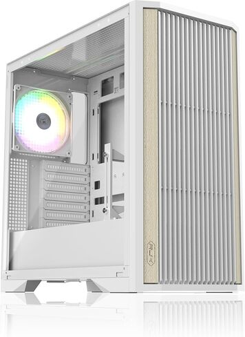RAIJINTEK AGOS MAX Black Mid-Tower PC Case, 1×140mm ARGB Fan, Tempered Glass, Woodgrain Panel, Movable GPU Bracket, E-ATX Compatible in Kuwait