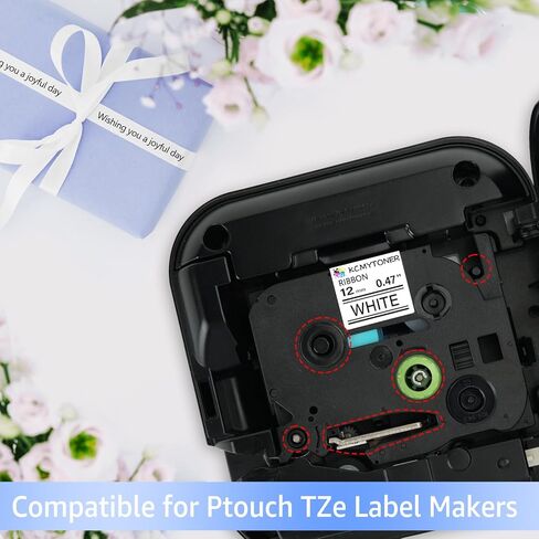 5 عبوات متوافقة مع شريط الساتان Ptouch TZe-R231 TZ-R231 TZe TZ مقاس 12 مم 0.47 بوصة أسود على أبيض شريط صانع ملصقات من القماش المزخرف لـ PT-1950 PT-200 PT-E300 PT-E300VP PT-E500 in Kuwait