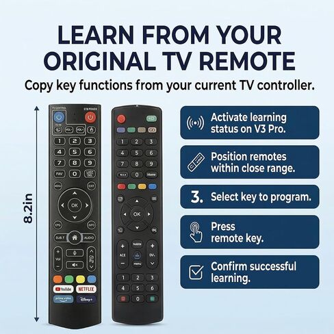 New Fit for Vseebox V5 Pro Remote,Fit for vSeeBox V3 Pro Voice Remote Control,Fit for vSeeBox V1/V2,V5Pro/V3Pro/V2Pro/V1Pro/V3Plus/,V1 Max/Elite/Max,Intelligent Bluetooth Voice Remote. in Kuwait