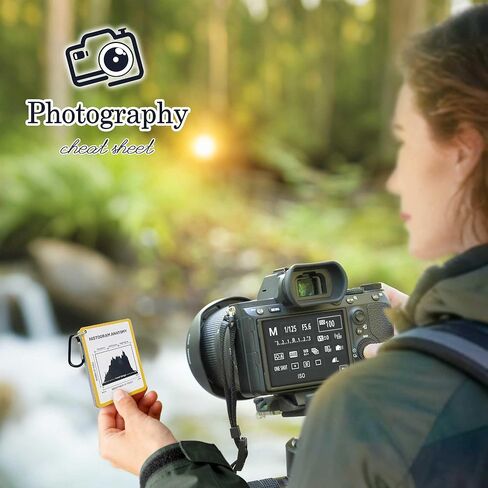 كتاب أوراق الغش للتصوير الفوتوغرافي من AJART للمبتدئين - ملحقات كاميرا Sony Canon Nikon Leica Fuji Ricoh DSLR - بطاقة مرجعية للتصوير الفوتوغرافي مقاس 4 × 3 بوصة تتضمن الإعدادات والأوضاع والتعرض والفتحة وما إلى ذلك in Kuwait