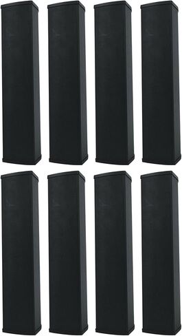 Rockville Wet Array 5 أسود 70 فولت 60 وات مكبر صوت عمود دوار تجاري مثبت على الحائط، تصميم مصفوفة خط ثنائي الاتجاه، مقاوم للماء IP55، للاستخدام الداخلي/الخارجي للمطاعم والكنائس والقاعات (8 قطع) in Kuwait
