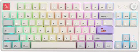 EPOMAKER CIDOO ABM084 TKL Hot Swap RGB 2.4Ghz/Bluetooth 5.0/Wired Mechanical Knob Keyboard NKRO with Poron Foam, 3000mAh Battery, Dye Subbed PBT Keycaps for E-Sport Win/Mac/Linux(Budgerigar Switch) in Kuwait