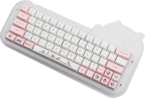 لوحة مفاتيح الألعاب الميكانيكية EPOMAKER Mini Cat 64 60% أكريليك RGB سلكية قابلة للتبديل السريع، VIA/QMK قابلة للبرمجة مع أغطية مفاتيح PBT للتسامي الصبغي لمفتاح Mac/Win/Gamers Budgerigar in Kuwait