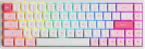 EPOMAKER AKKO 3068B Plus Prunus Lannesiana 65% Hot-Swap 2.4Ghz Wireless/Bluetooth/Wired Mechanical Gaming Keyboard with RGB Backlight, Double-Shot PBT Keycaps for Gamers/Mac/Win(Jelly Pink) in Kuwait