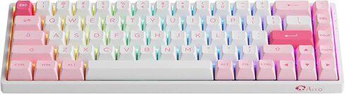EPOMAKER AKKO 3068B Plus Prunus Lannesiana 65% Hot-Swap 2.4Ghz Wireless/Bluetooth/Wired Mechanical Gaming Keyboard with RGB Backlight, Double-Shot PBT Keycaps for Gamers/Mac/Win(Jelly Pink) in Kuwait