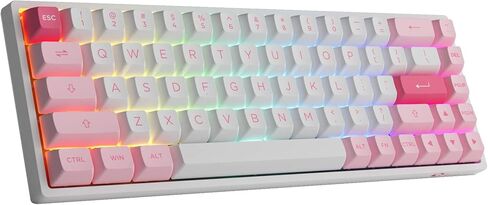 EPOMAKER AKKO 3068B Plus Prunus Lannesiana 65% Hot-Swap 2.4Ghz Wireless/Bluetooth/Wired Mechanical Gaming Keyboard with RGB Backlight, Double-Shot PBT Keycaps for Gamers/Mac/Win(Jelly Pink) in Kuwait