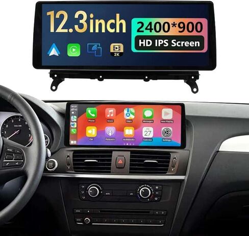 12.3 بوصة سيارة ستيريو Carplay لسيارات BMW X3 X4 2013-2016 F25 F26 NBT، رقيقة جدًا 2400 * 900 IPS تعمل باللمس وراديو السيارة ونظام تحديد المواقع العالمي (GPS) تدعم OEM CarPlay Android Auto Bluetooth 1080P كاميرا الرؤية الخلفية in Kuwait