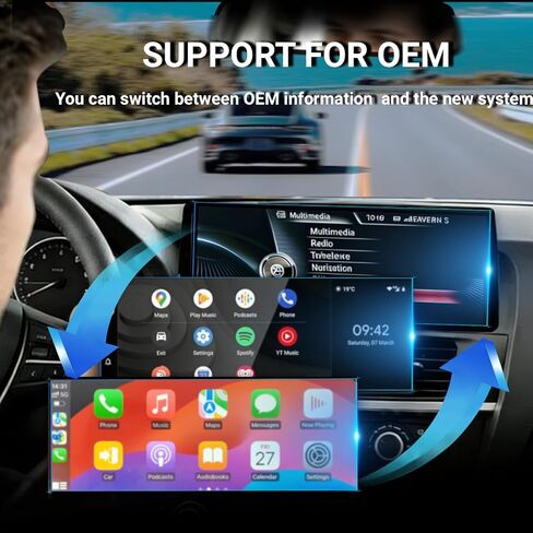 12.3 بوصة سيارة ستيريو Carplay لسيارات BMW X3 X4 2013-2016 F25 F26 NBT، رقيقة جدًا 2400 * 900 IPS تعمل باللمس وراديو السيارة ونظام تحديد المواقع العالمي (GPS) تدعم OEM CarPlay Android Auto Bluetooth 1080P كاميرا الرؤية الخلفية in Kuwait