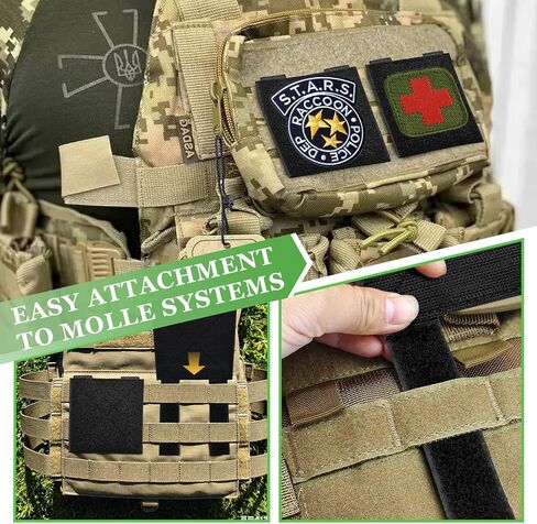 لوحة تصحيح Molle مكونة من 4 قطع، ولوحات محول بخطاف وحلقة للحزام المتوافق مع MOLLE/PALS، لرقع الروح المعنوية، وحقائب الظهر، والسترات وحاملات الأطباق in Kuwait