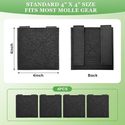 لوحة تصحيح Molle مكونة من 4 قطع، ولوحات محول بخطاف وحلقة للحزام المتوافق مع MOLLE/PALS، لرقع الروح المعنوية، وحقائب الظهر، والسترات وحاملات الأطباق in Kuwait