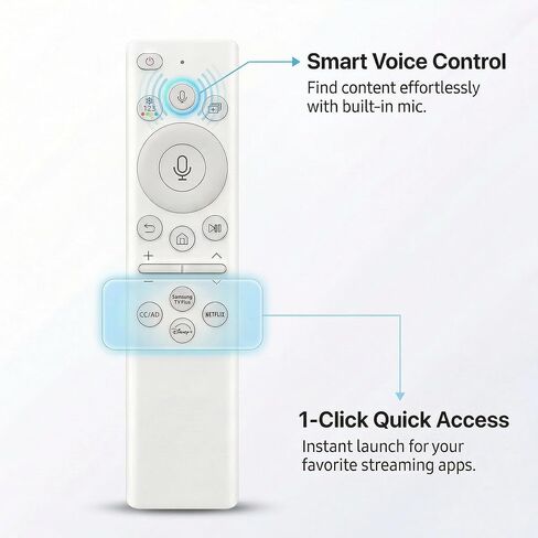 BN59-01391A Samsung Frame TV Remote، لجهاز التحكم عن بعد Samsung 2018-2025 للتلفزيون الذكي مع التحكم الصوتي، خلية شمسية قابلة لإعادة الشحن USB-C، متوافقة مع Samsung Neo QLED، OLED، Crystal UHD، الإطار in Kuwait