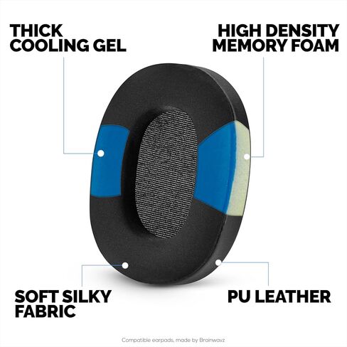 Hybrid Earpads for Sony WH-1000XM6 Headphones - Cooling Gel Gaming Cushions with Super Soft Fabric & Thick Foam - By Brainwavz (Black) in Kuwait