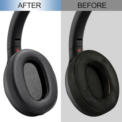 استبدال وسائد الأذن GEVO لسماعات Sony WH-XB900N/WH-CH710N/WH-CH720N/WH-RF400/MDR-RF895RK، وسائد الأذن مع إسفنج الذاكرة من جلد البروتين الناعم (أسود) in Kuwait