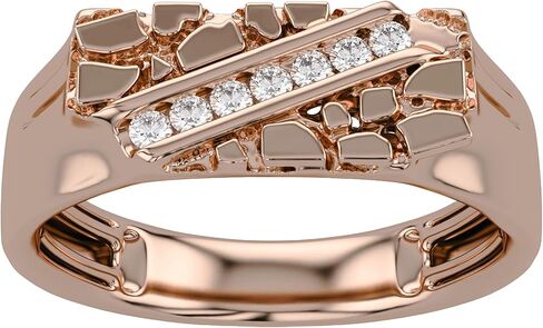 Affy Signet الكتلة Cring Ring Crip Zirconia في الذهب 14K على الفضة الاسترليني in Saudi Arabia