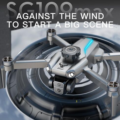طائرة بدون طيار مع كاميرا عالية الدقة لتجنب العوائق، طائرات بدون طيار FPV، محرك بدون فرشاة RC كوادكوبتر واي فاي اتبع مفتاح واحد لإرجاع التدفق البصري، تثبيت ارتفاع التدفق البصري، أقل من 250 جرام خفيفة الوزن SG109 MAX هواية بدون طيار للمبتدئين in Kuwait