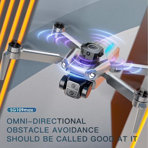 طائرة بدون طيار مع كاميرا عالية الدقة لتجنب العوائق، طائرات بدون طيار FPV، محرك بدون فرشاة RC كوادكوبتر واي فاي اتبع مفتاح واحد لإرجاع التدفق البصري، تثبيت ارتفاع التدفق البصري، أقل من 250 جرام خفيفة الوزن SG109 MAX هواية بدون طيار للمبتدئين in Kuwait