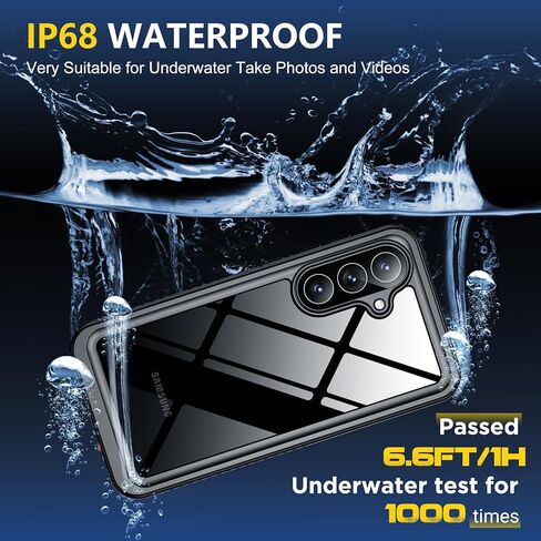 جراب SPIDERCASE مصمم لهاتف Samsung Galaxy S26 مقاوم للماء، واقي عدسة مدمج للشاشة والكاميرا [IP68 تحت الماء] [مقاوم للصدمات من الدرجة العسكرية] جراب هاتف لحماية الجسم بالكامل، أسود/شفاف in Kuwait