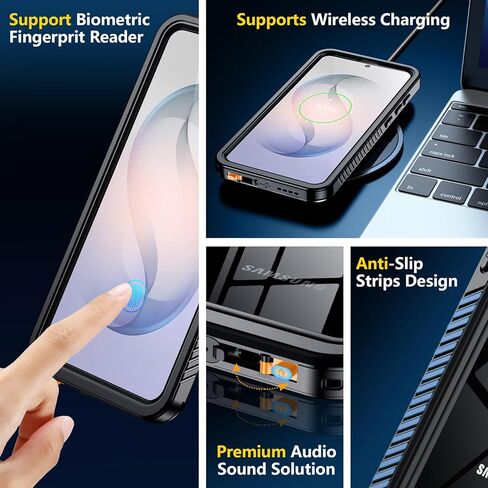جراب SPIDERCASE مصمم لهاتف Samsung Galaxy S26 مقاوم للماء، واقي عدسة مدمج للشاشة والكاميرا [IP68 تحت الماء] [مقاوم للصدمات من الدرجة العسكرية] جراب هاتف لحماية الجسم بالكامل، أسود/شفاف in Kuwait