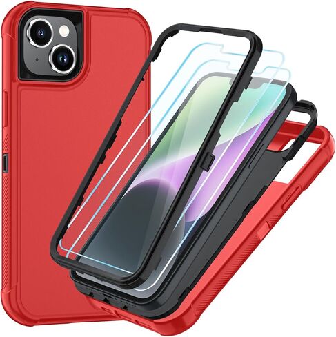 حافظة SunStory متوافقة مع iPhone 11 مع واقي شاشة HD، غطاء كامل الجسم عالي التحمل من 3 طبقات، حافظة حماية هجينة 3 في 1 لهاتف iPhone 11 6.1 بوصة، أسود in Kuwait