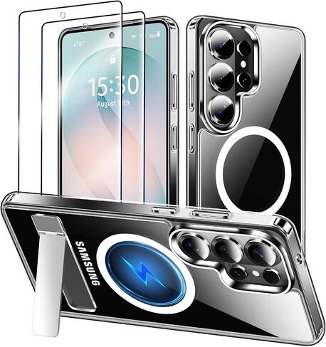 حافظة MOZOTER لهاتف Samsung Galaxy S26 Ultra مع مسند، [متوافقة مع Magsafe] [واقي شاشة 2*]، حماية من الدرجة العسكرية، حافظة هاتف مغناطيسية لهاتف Samsung Galaxy S26 Ultra-Clear in Kuwait