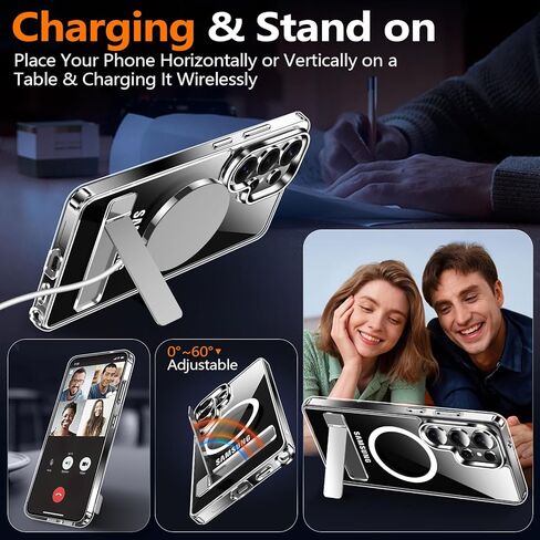 حافظة MOZOTER لهاتف Samsung Galaxy S26 Ultra مع مسند، [متوافقة مع Magsafe] [واقي شاشة 2*]، حماية من الدرجة العسكرية، حافظة هاتف مغناطيسية لهاتف Samsung Galaxy S26 Ultra-Clear in Kuwait