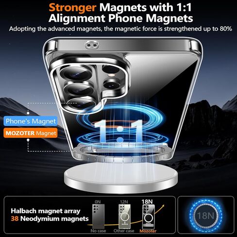 حافظة MOZOTER لهاتف Samsung Galaxy S26 Ultra مع مسند، [متوافقة مع Magsafe] [واقي شاشة 2*]، حماية من الدرجة العسكرية، حافظة هاتف مغناطيسية لهاتف Samsung Galaxy S26 Ultra-Clear in Kuwait