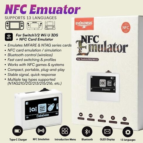 الكل في واحد محاكي NFC، محاكي علامة NFC، أكثر من 5000 عملية حفظ، أكثر من 900 بيانات NFC، تجديد تلقائي لـ UID، عمليات مسح غير محدودة، بطارية قابلة لإعادة الشحن 200 مللي أمبير، تصميم مدمج ومحمول، تحديثات مجانية مدى الحياة in Kuwait