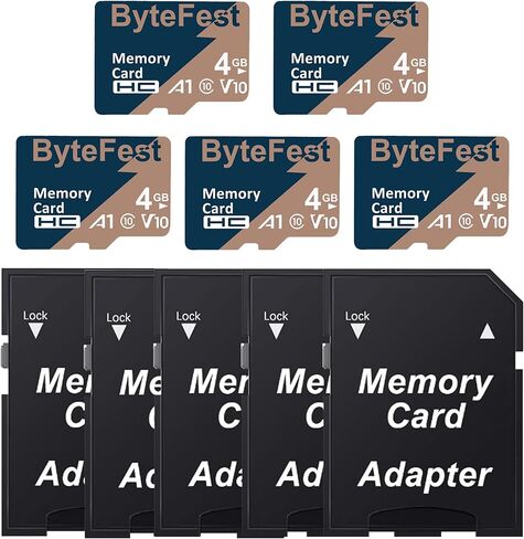 TF Card 8GB 5 Pack with 5 Adapters，Class 10 UHS-I U1 A1 C10 V10 High Speed，FHD Video, Flash Memory Card for Camera/Monitor/Gaming Console/Drone/Dash Cam/Android Phone/Tablet in Kuwait