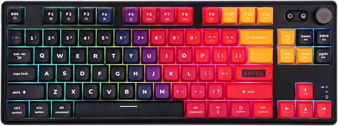 EPOMAKER CIDOO ABM084 TKL Hot Swap RGB 2.4 جيجا هرتز/بلوتوث 5.0/لوحة مفاتيح بمقبض ميكانيكي سلكي NKRO مع رغوة بورون، بطارية 3000 مللي أمبير في الساعة، أغطية مفاتيح PBT مصبوغة لـ E-Sport Win/Mac (ABM084 TTC Siver Switch) in Kuwait