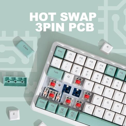 لوحة مفاتيح الألعاب الميكانيكية GK85 75% قابلة للتبديل السريع مع MDA PBT Keycaps RGB برامج قابلة للبرمجة بإضاءة خلفية لجهاز Mac/Win (مفتاح أحمر) in Kuwait