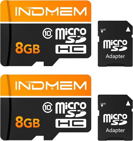 بطاقة Micro SD سعة 8 جيجابايت مع محول SD وبطاقة TF عالية السرعة وبطاقة UHS-I C10 U1 Micro SD عالية الدقة للكمبيوتر اللوحي/الطائرة بدون طيار/الكاميرا/صوت السيارة/كاميرا الحركة in Kuwait