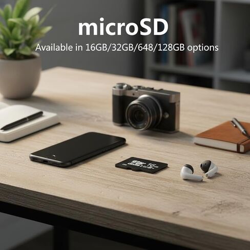 بطاقة ذاكرة Micro SD سعة 16 جيجابايت، سرعة U3، بطاقة ذاكرة فئة 10 مع محول للكاميرات - سرعة قراءة تصل إلى 100 ميجابايت/ثانية، جاهزة بدقة 4K UHD in Kuwait
