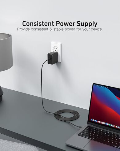 شاحن كمبيوتر محمول Superer 65W/45W USB-C لسلسلة ASUS ZenBook/VivoBook/ChromeBook/ExpertBook، محول تيار متردد من النوع C PD للشحن السريع 20 فولت 3.25 أمبير in Kuwait