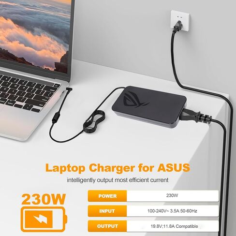 شاحن تيار متردد 230 وات 11.8 أمبير 19.5 فولت ADP-230GB B لجهاز ASUS ROG Zephyrus S GX531GM GX502GW GX701GX GX501 GU501G GU501GM GU501 GU502GV ROG Strix GL703 GL504GM GL704GM سلك محول إمداد الطاقة للكمبيوتر المحمول للألعاب in Kuwait