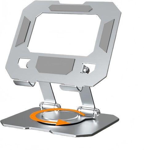 360° Rotatable Metal Tablet Stand, Adjustable Folding Desktop Stand for iPad/iPhone/Switch, Universal Use for Office/Movie/Studying/Drawing/Gaming, Black in Kuwait