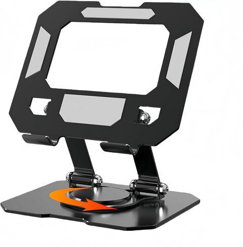 360° Rotatable Metal Tablet Stand, Adjustable Folding Desktop Stand for iPad/iPhone/Switch, Universal Use for Office/Movie/Studying/Drawing/Gaming, Black in Saudi Arabia
