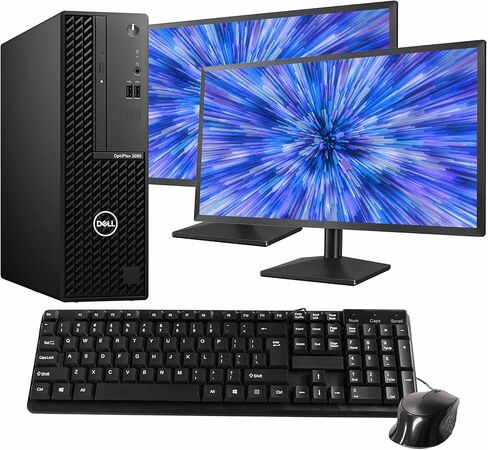 كمبيوتر مكتبي طراز OptiPlex 3090 من Dell | انتل كور i5 الجيل العاشر سداسي النواة | 16 جيجا رام | 500 جيجا اس اس دي | ويندوز 11 برو | شاشات LCD مزدوجة مقاس 24 بوصة | WiFi + Bluetooth | لوحة مفاتيح وماوس سلكية | (متجدد) in Kuwait