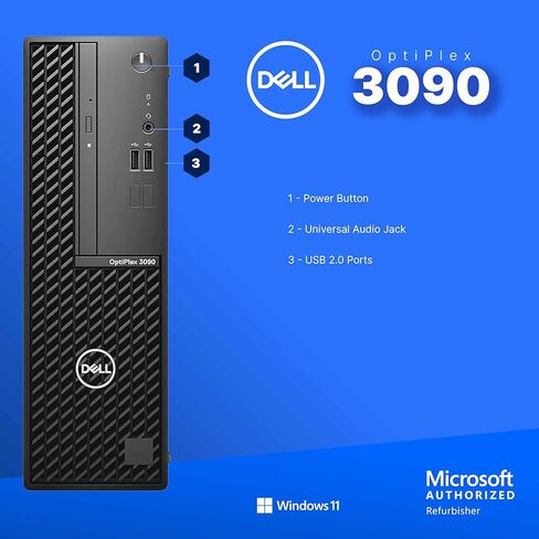 كمبيوتر مكتبي طراز OptiPlex 3090 من Dell | انتل كور i5 الجيل العاشر سداسي النواة | 16 جيجا رام | 500 جيجا اس اس دي | ويندوز 11 برو | شاشات LCD مزدوجة مقاس 24 بوصة | WiFi + Bluetooth | لوحة مفاتيح وماوس سلكية | (متجدد) in Kuwait