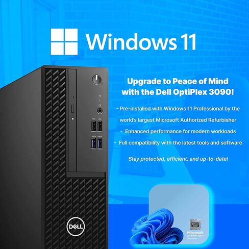 كمبيوتر مكتبي طراز OptiPlex 3090 من Dell | انتل كور i5 الجيل العاشر سداسي النواة | 16 جيجا رام | 500 جيجا اس اس دي | ويندوز 11 برو | شاشات LCD مزدوجة مقاس 24 بوصة | WiFi + Bluetooth | لوحة مفاتيح وماوس سلكية | (متجدد) in Kuwait