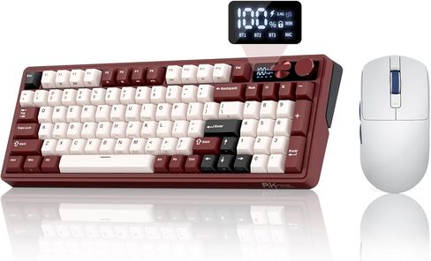 لوحة مفاتيح ميكانيكية لاسلكية RK ROYAL KLUDGE M100 وماوس ألعاب M30، لوحة مفاتيح ألعاب لاسلكية 96% ثلاثية الوضع مع لوحة أرقام، 24000 نقطة في البوصة، 43 جم خفيف الوزن للغاية، مستشعر PAW3311 للكمبيوتر الشخصي/Mac in Kuwait