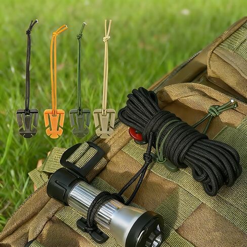 10 pcs Web Dominator Molle Strap Keepers with Elastic String Tactical Sling Keeper Clips for Outdoor Gear with Pouch in Kuwait