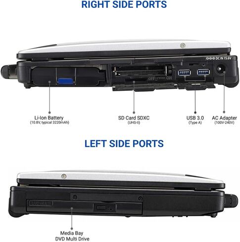 باناسونيك تاف بوك CF-53 MK4، كمبيوتر محمول متين، i5-4310U @2.00 جيجاهرتز، شاشة لمس عالية الدقة 14 بوصة، 8 جيجابايت، 256 جيجابايت SSD، DVD، نظام تحديد المواقع المخصص، 4G LTE، نظام تشغيل Linux Ubuntu (متجدد) in Kuwait