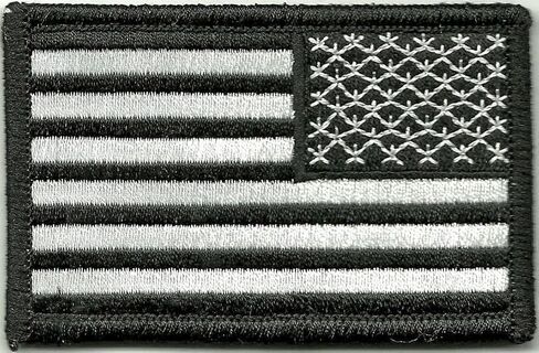 Tactical Reverse USA Flag Patch - Black & White in Kuwait