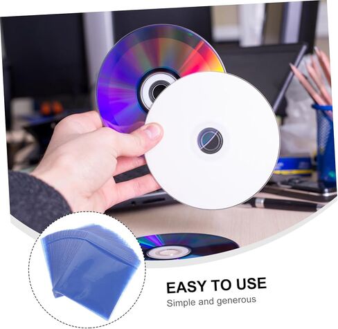 Homoyoyo 200pcs CD DVD Sleeves Pp Plastic Storage Bags 12cm Disc Keeper Sleeves for Car and Household Media Organization Portable Protective DVD Storage Random Color in Kuwait