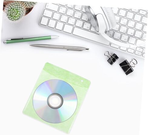 BESPORTBLE 200pcs Plastic CD DVD Storage Sleeves 12cm, Portable Media Protection Bags for Car and Home Use, Sturdy Plastic Sleeve for CD and DVD Organization Random Color in Kuwait